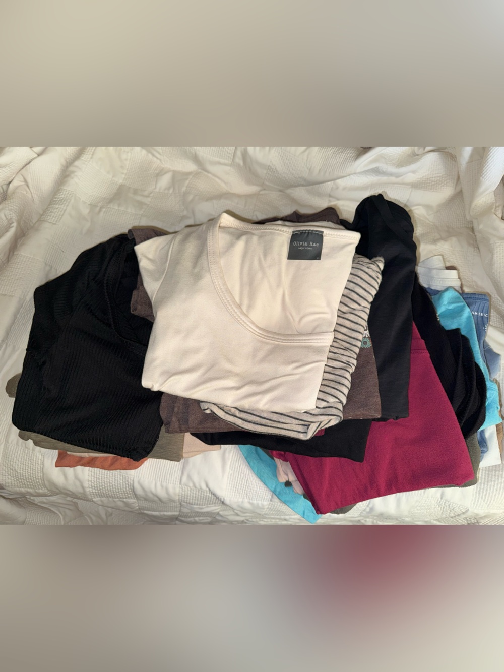 Olivia Rae Girls' Short Sleeve Tee Lot - Cream, Black, Pink, Blue, Brown